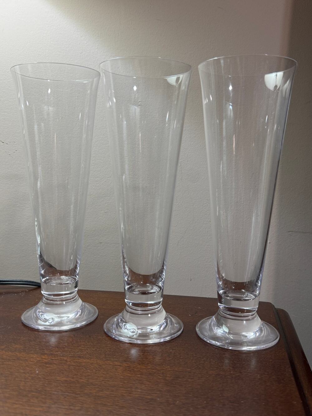 Set of 3 Lenox Crystal Pilsner Glasses